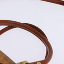 MCM Logogram Vicetos Boston Bag PVC 2way Brown Gold Auth 148233-8