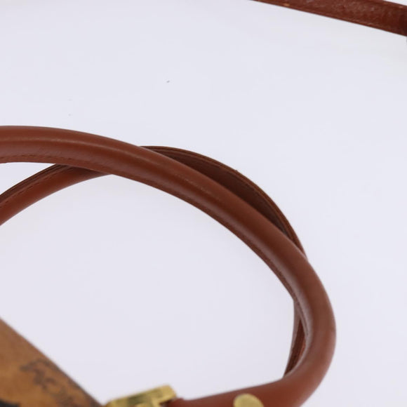 MCM Logogram Vicetos Boston Bag PVC 2way Brown Gold Auth 148233