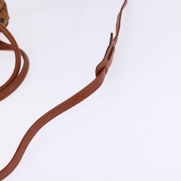 MCM Logogram Vicetos Boston Bag PVC 2way Brown Gold Auth 148233