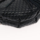 BALLY Chain Shoulder Bag Leather Navy Gold Auth 148234-14