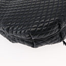 BALLY Chain Shoulder Bag Leather Navy Gold Auth 148234-16