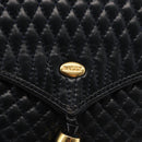 BALLY Chain Shoulder Bag Leather Navy Gold Auth 148234-18