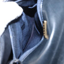 BALLY Chain Shoulder Bag Leather Navy Gold Auth 148234-12