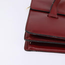 Christian Dior Hand Bag Leather Gold Red Auth 148235-9