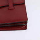 Christian Dior Hand Bag Leather Gold Red Auth 148235-14