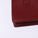 Christian Dior Hand Bag Leather Gold Red Auth 148235-15