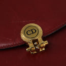 Christian Dior Hand Bag Leather Gold Red Auth 148235-17