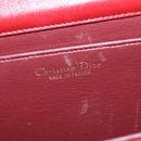Christian Dior Hand Bag Leather Gold Red Auth 148235-11
