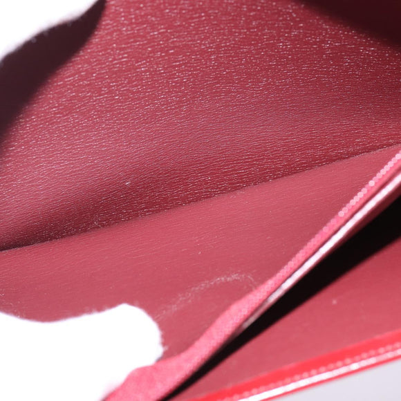 Christian Dior Hand Bag Leather Gold Red Auth 148235