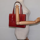 Christian Dior Hand Bag Leather Gold Red Auth 148235-22