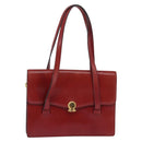 Christian Dior Hand Bag Leather Gold Red Auth 148235-13