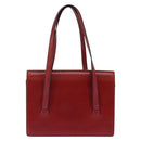 Christian Dior Hand Bag Leather Gold Red Auth 148235-2