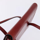 Christian Dior Hand Bag Leather Gold Red Auth 148235-6