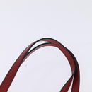 Christian Dior Hand Bag Leather Gold Red Auth 148235-8