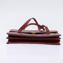 Christian Dior Hand Bag Leather Gold Red Auth 148235-5