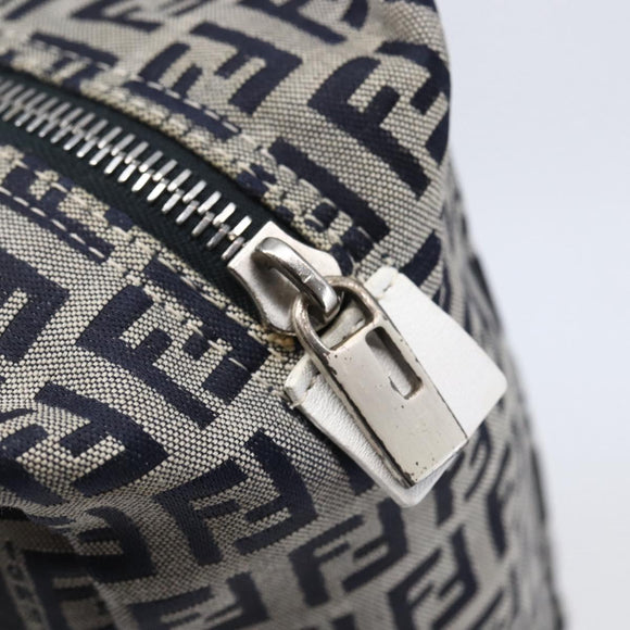 FENDI Zucchino Canvas Hand Bag Navy Auth 148236