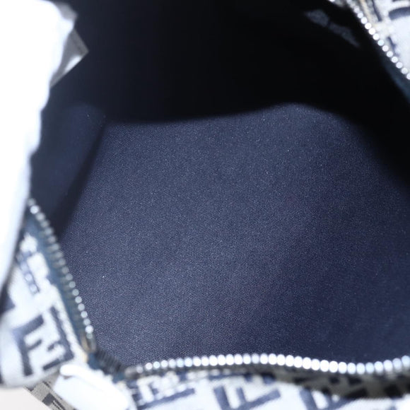 FENDI Zucchino Canvas Hand Bag Navy Auth 148236