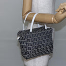 FENDI Zucchino Canvas Hand Bag Navy Auth 148236-20