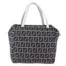 FENDI Zucchino Canvas Hand Bag Navy Auth 148236-13