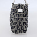 FENDI Zucchino Canvas Hand Bag Navy Auth 148236-3