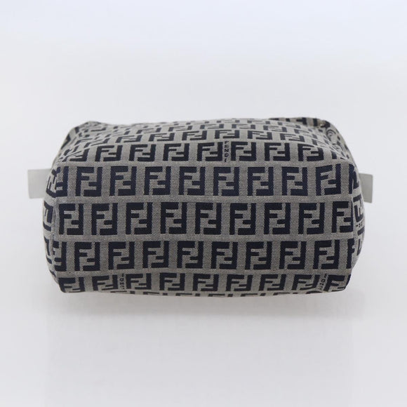 FENDI Zucchino Canvas Hand Bag Navy Auth 148236