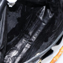 GUCCI Bamboo Hand Bag Leather Black Gold 002 2855 0322 0 Auth 148238-10