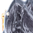 GUCCI Bamboo Hand Bag Leather Black Gold 002 2855 0322 0 Auth 148238-21