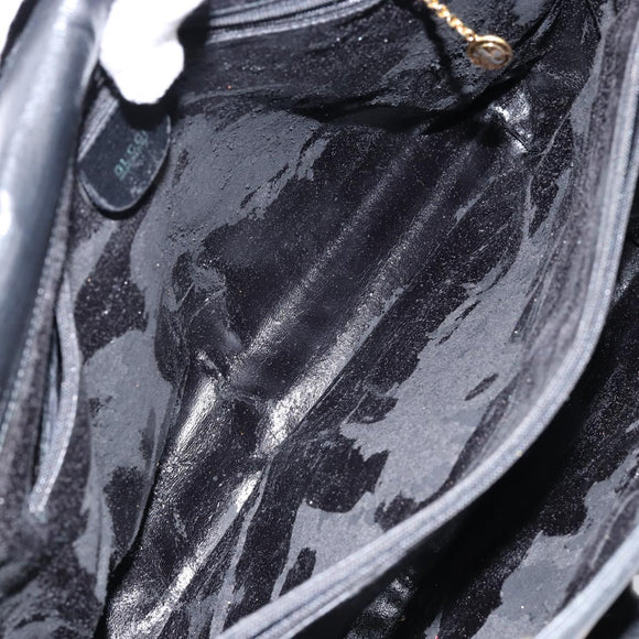 GUCCI Bamboo Hand Bag Leather Black Gold 002 2855 0322 0 Auth 148238