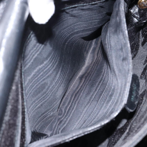 GUCCI Bamboo Hand Bag Leather Black Gold 002 2855 0322 0 Auth 148238