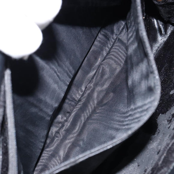 GUCCI Bamboo Hand Bag Leather Black Gold 002 2855 0322 0 Auth 148238