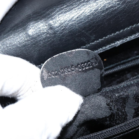 GUCCI Bamboo Hand Bag Leather Black Gold 002 2855 0322 0 Auth 148238