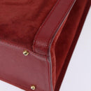 GUCCI Bamboo Hand Bag Leather Suede Red Gold 002 0260 2615 Auth 148239-16