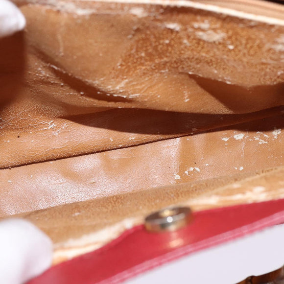 GUCCI Bamboo Hand Bag Leather Suede Red Gold 002 0260 2615 Auth 148239