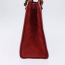 GUCCI Bamboo Hand Bag Leather Suede Red Gold 002 0260 2615 Auth 148239-4