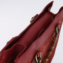GUCCI Bamboo Hand Bag Leather Suede Red Gold 002 0260 2615 Auth 148239-6