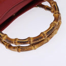 GUCCI Bamboo Hand Bag Leather Suede Red Gold 002 0260 2615 Auth 148239-7