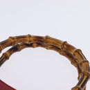 GUCCI Bamboo Hand Bag Leather Suede Red Gold 002 0260 2615 Auth 148239-8