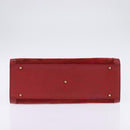 GUCCI Bamboo Hand Bag Leather Suede Red Gold 002 0260 2615 Auth 148239-5