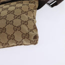 GUCCI GG Canvas Waist bag Beige Silver 28566 Auth 148242-15