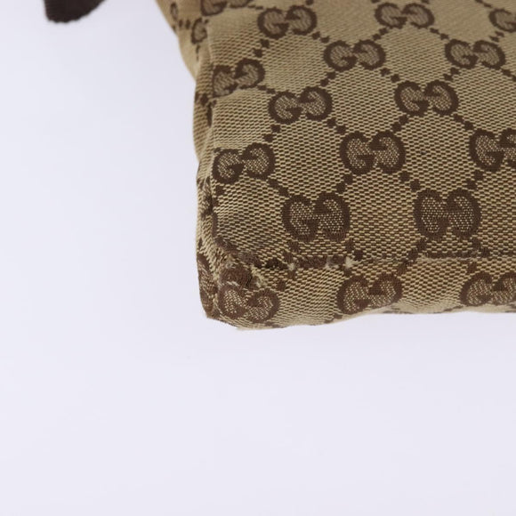 GUCCI GG Canvas Waist bag Beige Silver 28566 Auth 148242