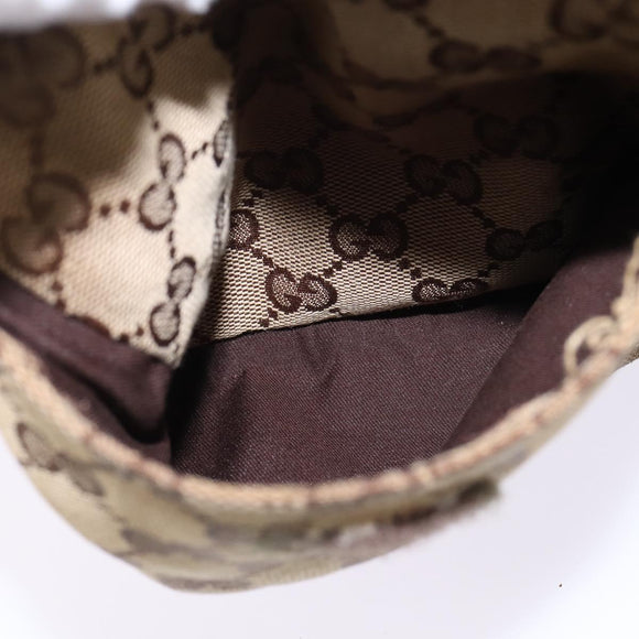 GUCCI GG Canvas Waist bag Beige Silver 28566 Auth 148242