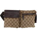 GUCCI GG Canvas Waist bag Beige Silver 28566 Auth 148242-13