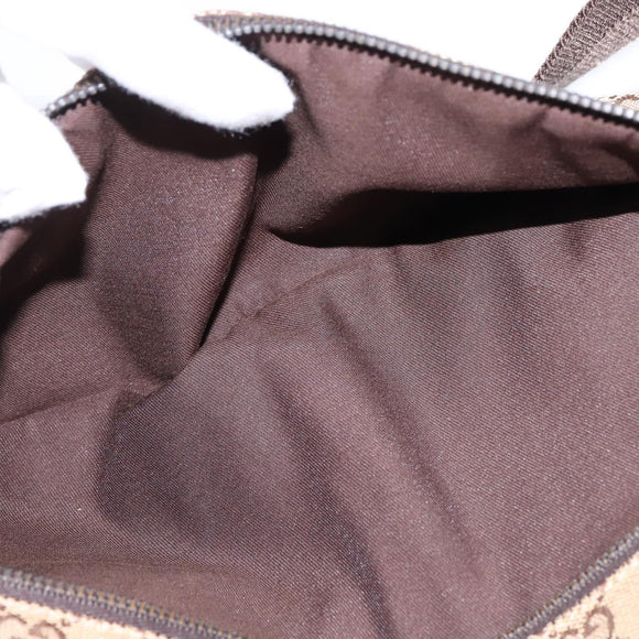 GUCCI GG Canvas Waist bag Beige Silver 28566 Auth 148242