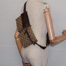 GUCCI GG Canvas Waist bag Beige Silver 28566 Auth 148242-22