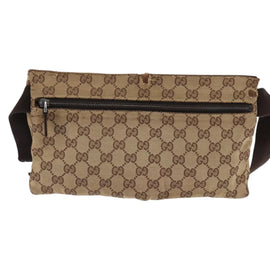 GUCCI GG Canvas Waist bag Beige Silver 28566 Auth 148242 - 0