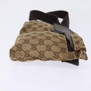 GUCCI GG Canvas Waist bag Beige Silver 28566 Auth 148242-4