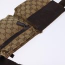 GUCCI GG Canvas Waist bag Beige Silver 28566 Auth 148242-6