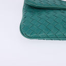 BOTTEGA VENETA INTRECCIATO Bag Leather Turquoise Blue 255549 Auth 148243-9