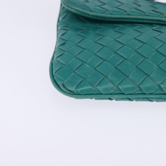 BOTTEGA VENETA INTRECCIATO Bag Leather Turquoise Blue 255549 Auth 148243