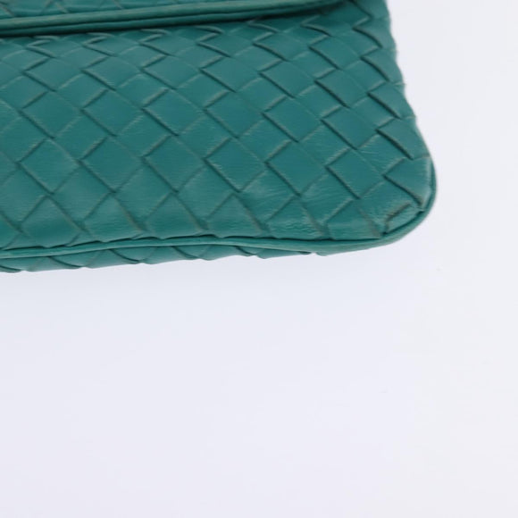 BOTTEGA VENETA INTRECCIATO Bag Leather Turquoise Blue 255549 Auth 148243